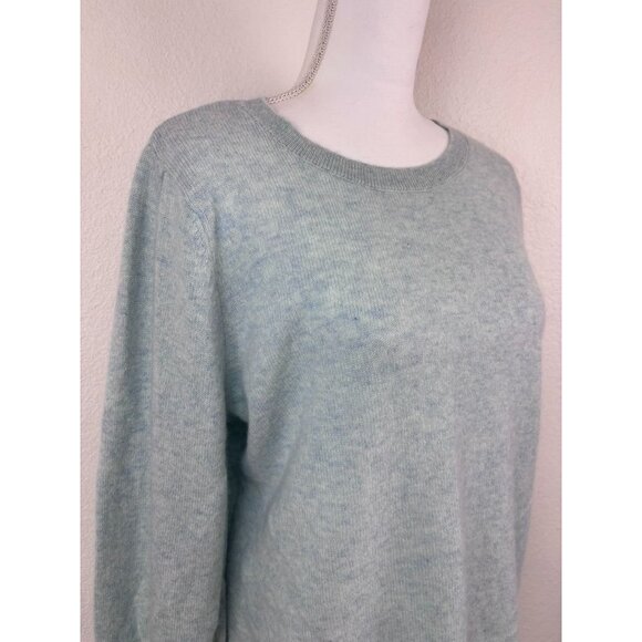 Boston Proper women's large powder blue cashmere long sleeve crew neck sweater - Picture 2 of 9